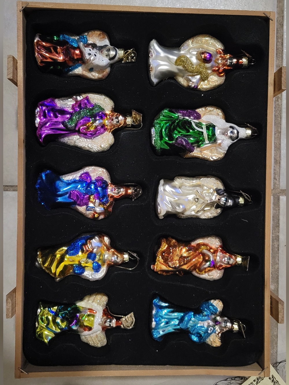 Thomas Pacconi Classics Angels Blown Glass Angel Christmas Ornaments - set of 10